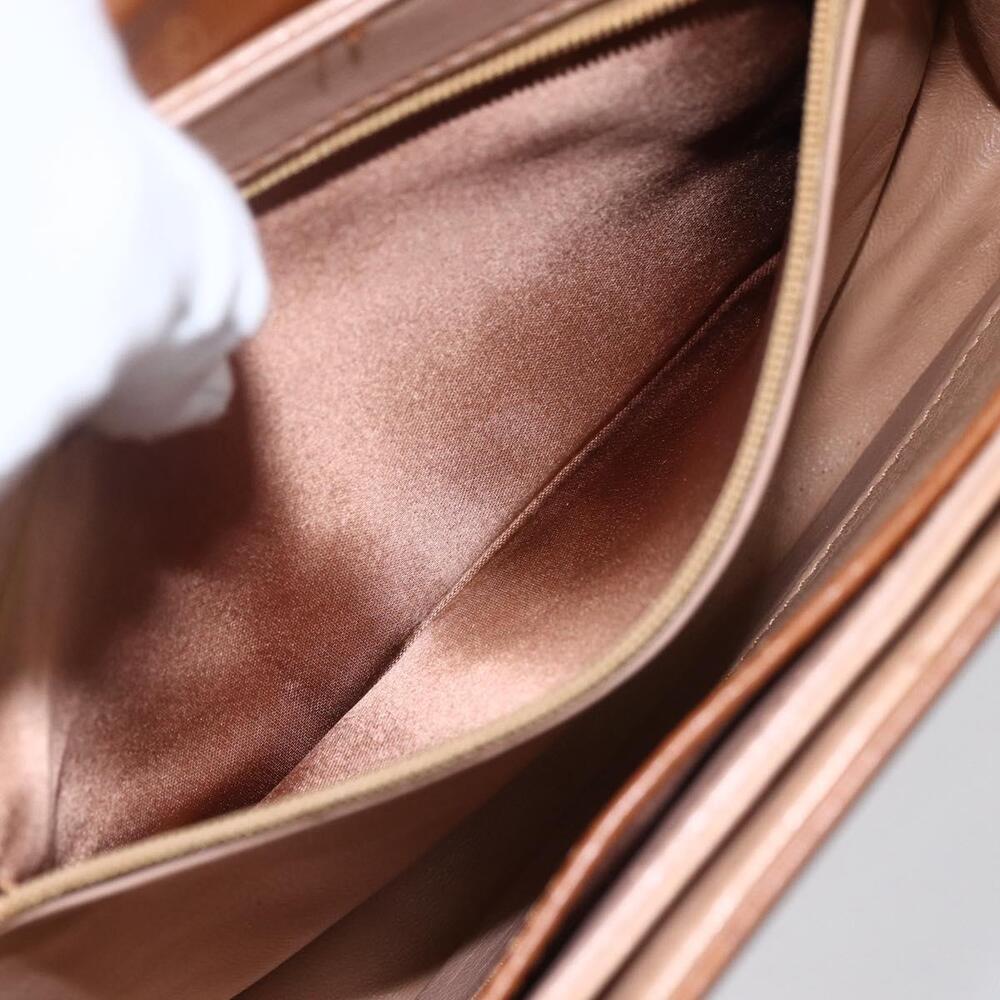 GUCCI Hand Bag Leather Brown Gold Auth 154667 - Picture 12 of 16